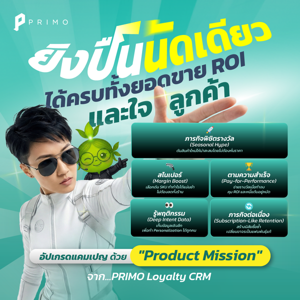 เพิ่มยอดขายและ ROI ด้วย Product Mission: ฟีเจอร์เด็ดจาก PRIMO Loyalty CRM
