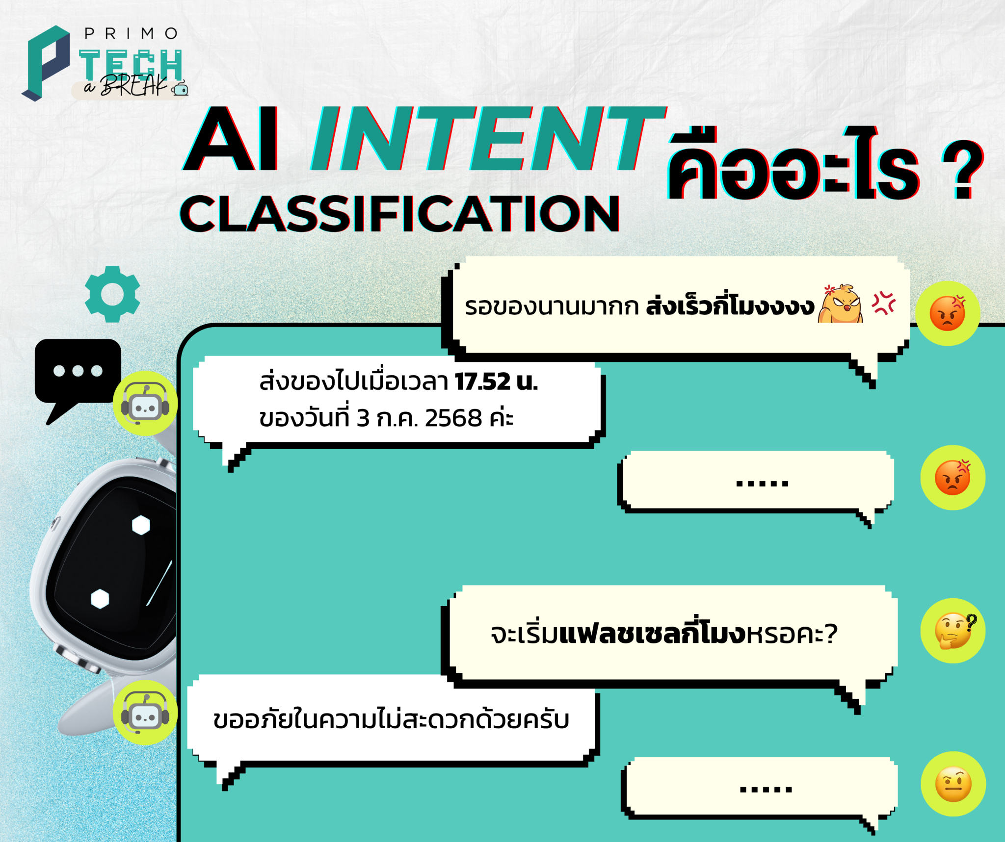 [PRIMO tech-a-Break] AI Intent Classification: Understand the Intent Before Replying — So Users Aren’t Left Speechless